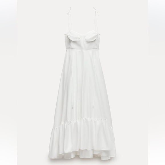 GORGEOUS ZARA NWT Ruffled Poplin Dress ZW Collection - Picture 12 of 16